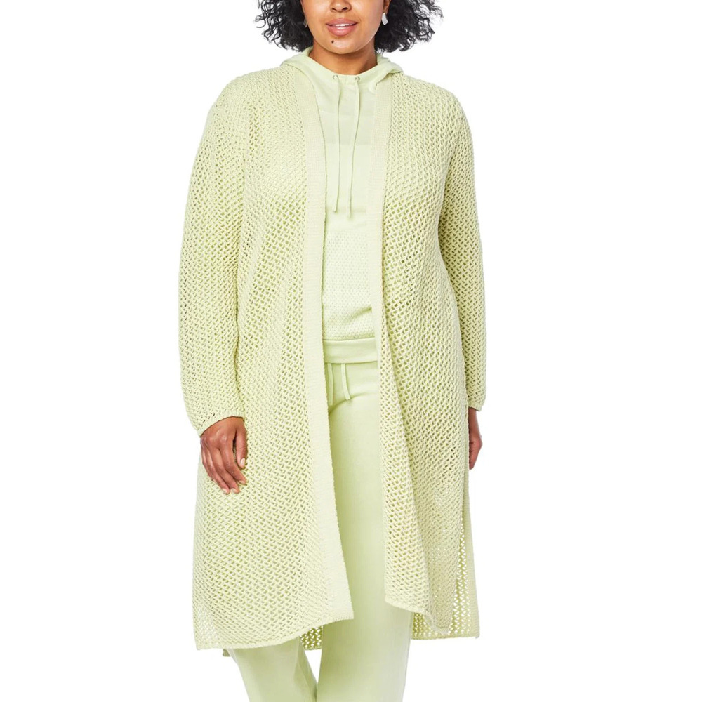 WynneLayers Basketweave Knit Duster Pistachio - Regular